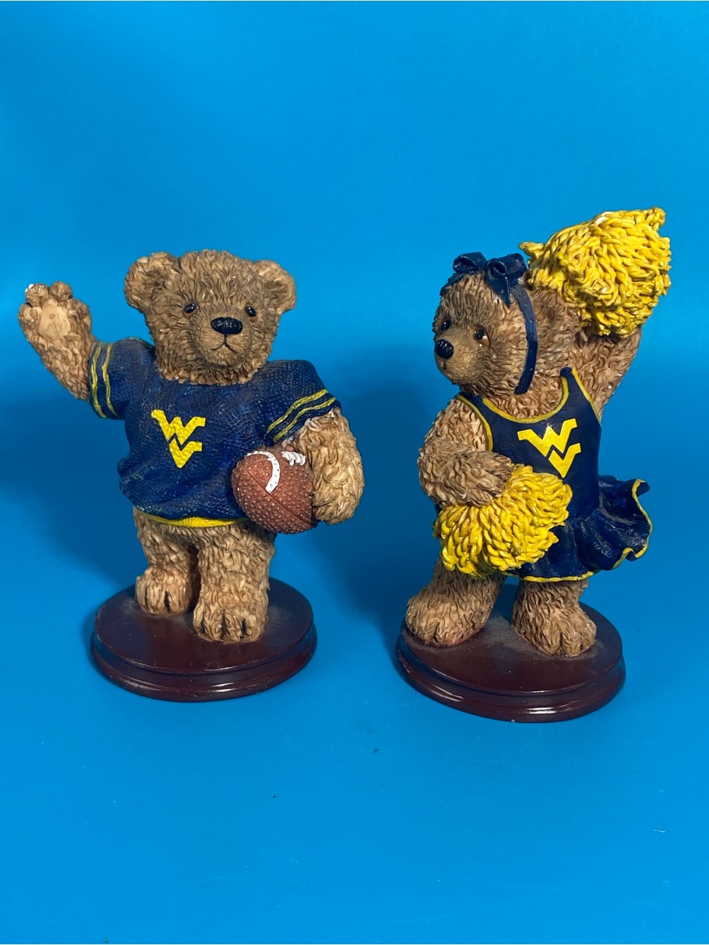Vintage Pair West Virginia University Cheerleader & Football Bears